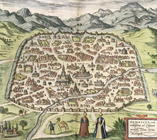 Town map of Damascus, Syria, 1620 (engraving)