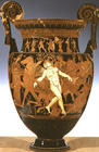 Red and white figure volute krater depicting the death of Talos, the bronze giant who guarded the Cr