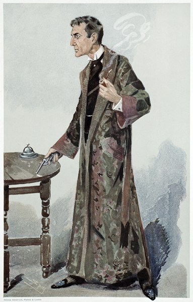 Sherlock Holmes, Cartoon from Vanity Fair of the Actor William Gillette from 