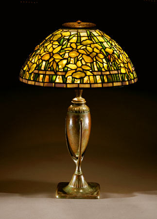 A ''Daffodil'' Leaded Glass And Bronze Table Lamp By Tiffany Studios from 