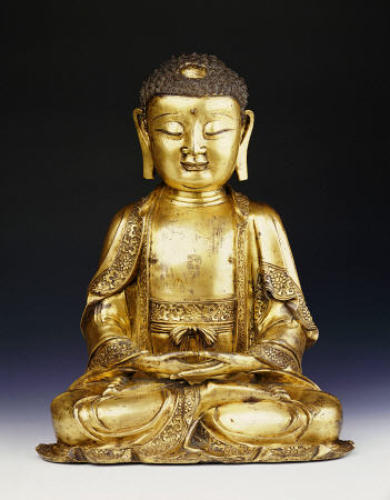 A Fine Ming Gilt-Bronze Buddha from 