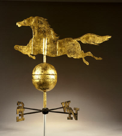A Gilded Sheet Iron Weathervane In The Form Of A Galloping Horse from 