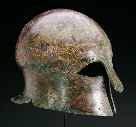 A Greek Bronze Corinthian Helmet from 