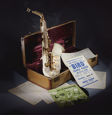 A Group Of Charlie Parker Memorabilia Including An Early 1950s Grafton Alto Saxophone Of Cream Acryl from 