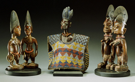 A Group Of Male And Female Yoruba Twin Figures from 
