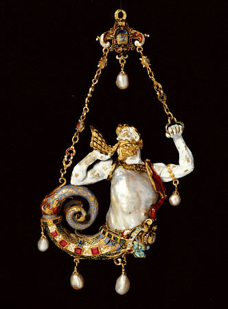 A Jewel Formed As A Merman Blowing A Conch from 