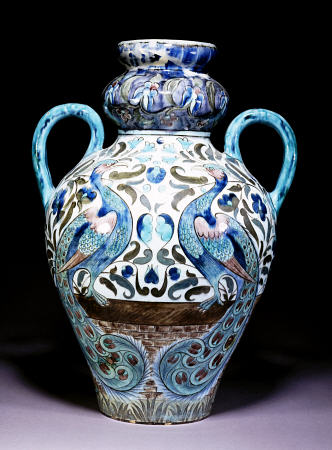 A Large Iznic Vase Designed By William De Morgan (1839-1917), Decorated In The Damascus Manner With from 