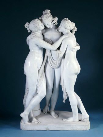 A Lifesize White Marble Group Of The Three Graces, After Canova, 19th Century from 