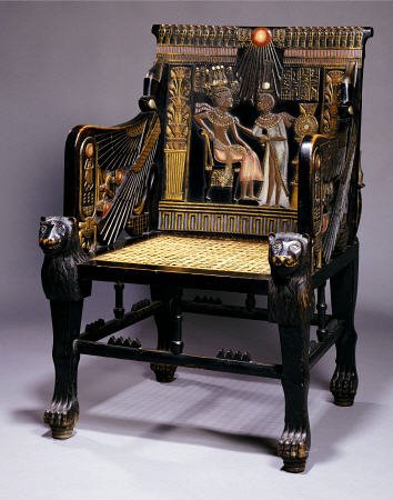 An Ebonized And Painted Replica Of The Throne Of Tutankhamun, 1920s from 