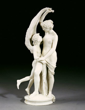 An Italian White Marble Group Of Cupid And Psyche, Entitled Speranza Nutre Amore (Hope Feeds Love) B from 