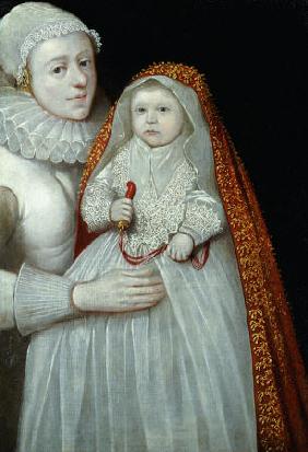 A Christening Portrait Of A Mother And Child