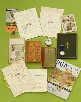 A Collection Of Golf Memorabilia Including James Cundell''s Rules Of The Thistle Golf Club; A White-