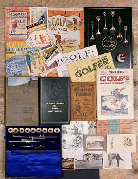 A Selection Of Golfing Memorabilia Including Photographs, Postcards And Books
