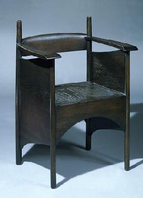 A Stained Oak Armchair Designed By Charles Rennie Mackintosh (1868-1928) For The Argyle Street Tea R