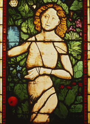 Adam in Paradise, 15th century (stained glass) (detail of 105618) from 