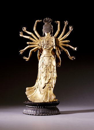 Back View Of A Well-Cast Gilt-Bronze Figure Of A Multi-Armed Bodhisattva from 
