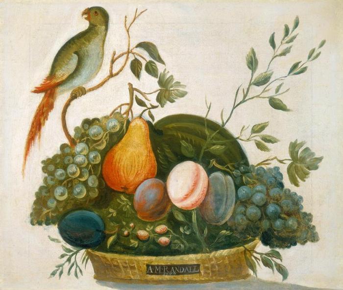 Basket of Fruit with Parrot from 