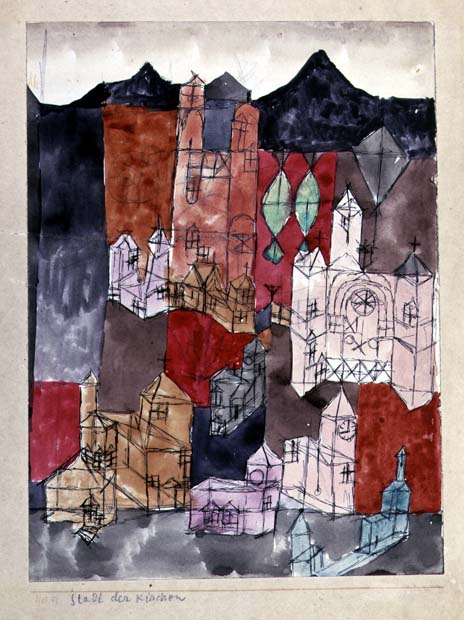 City of Churches, 1918 (no 99) (pen, pencil & w/c on paper on cardboard)  from 