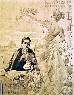 Commemorative Postcard of the first performance of the opera ''Tosca'', by Giacomo Puccini (1858-192