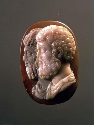 Cameo depicting Marcus Aurelius (121-180) and Lucius Verus (130-169) Roman (onyx) from 
