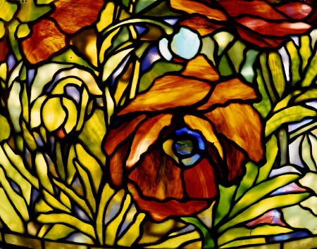 Detail Of An ''Oriental Poppy'' Leaded Glass And Bronze Floor Lamp from 