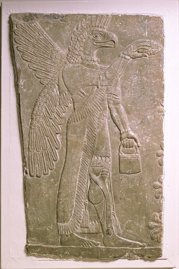 Eagle-headed winged genius, Assyrian, Mesopotamian, 883-859 BC from 