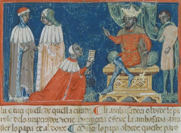Codex Correr I 383 Emperor Frederick Barbarossa (c.1123-90) receiving the Venetian ambassadors, Vene from 
