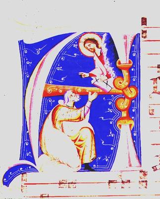 f.1r Historiated initial 'A', Italian from 