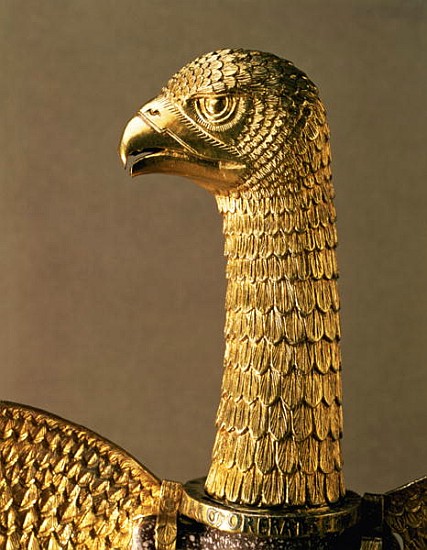 Head of an eagle, detail of 12th century ornamentation of an antique porphyry vessel transformed to  from 