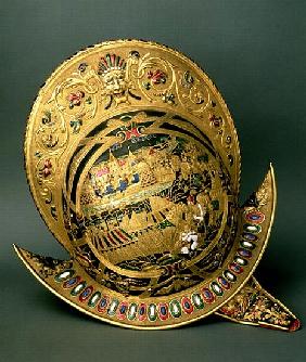 Helmet of Charles IX (1550-74) 16th century (gold and enamel)