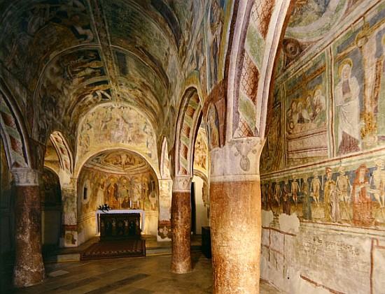 Interior view of the Church of the Holy Trinity in Hrastovlje from 