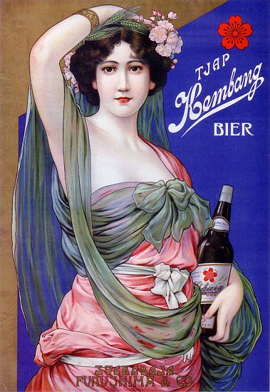 Japan: Advertising poster for Kembang Beer from 
