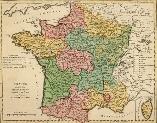 Map of France 1794 from 