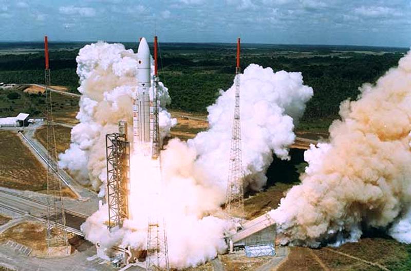 Launching of of the second Ariane-5, Kourou, French Guiana from 
