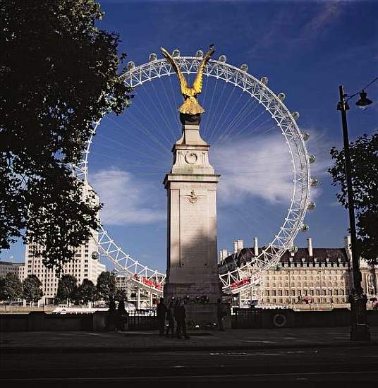 London Eye and Airforce Monument from 