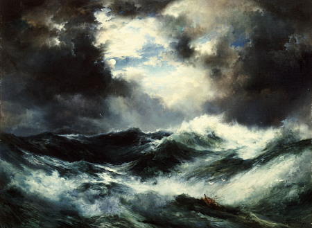 Moonlit Shipwreck At Sea Thomas Moran (1837-1926) from 