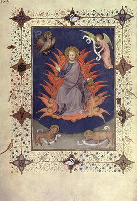 MS 11060-11061 Psalms of Penitence: Christ in Majesty, French, by Jacquemart de Hesdin (fl.1384-1409