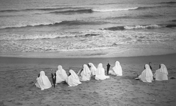 Nuns at Marina Beach, Chennai (b/w photo)  from 