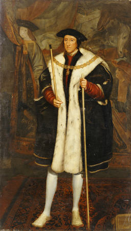 Portrait Of Thomas Howard, Third Duke Of Norfolk (1473-1553), Standing Full Length, Wearing The Orde from 