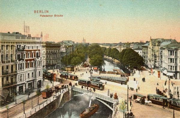 Potsdamer Brücke, Fotopostkarte um 1905 from 
