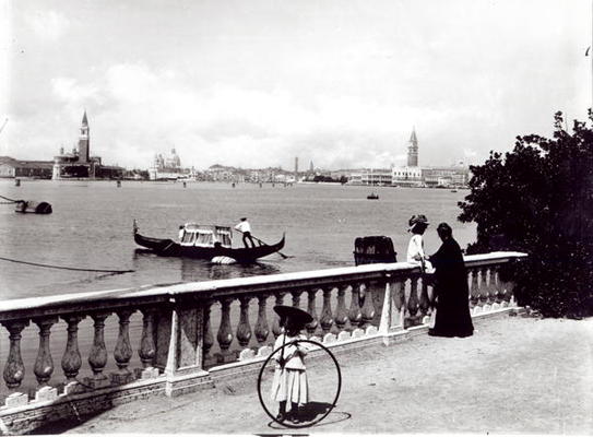 Panoramic view from the Giardini Pubblici (b/w photo) from 