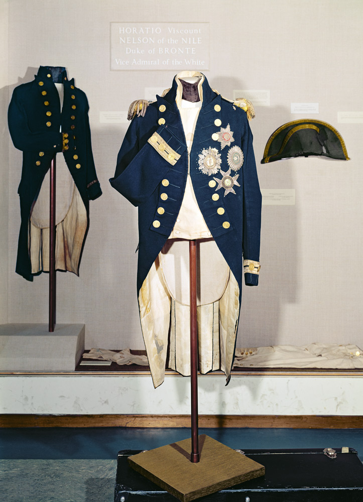 Royal Naval uniform worn Nelson at the battle of Trafalgar in 1805 (wool, silk, brass, metal thread, from 