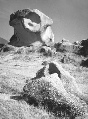 Rocks at Idar (b/w photo) 