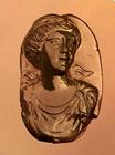 Relief of a bust of a woman (aquamarine)