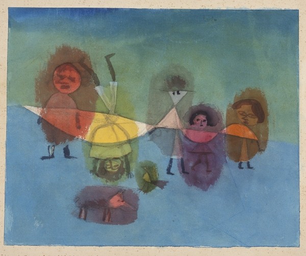 Small Children, 1929 (w/c over black chalk on paper laid down on board)  from 
