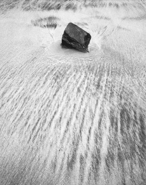 Stone on sand, Porbandar (b/w photo)  from 