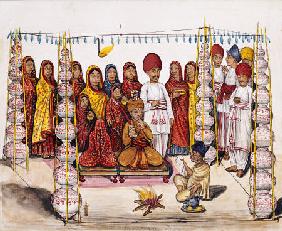 Scenes From A Marriage Ceremony: The Betrothal; Kutch School, Circa 1845
