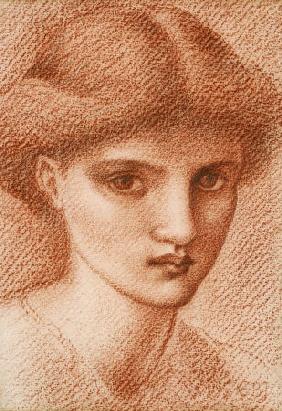 Study Of A Girl''s Head Sir Edward Coley Burne-Jones (1833-1898)