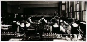 Science Lesson at the London Grammar School for Girls, 1936 (sepia photo)