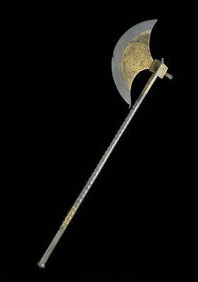 Steel axe with gold inlay, Egyptian, 15th century from 